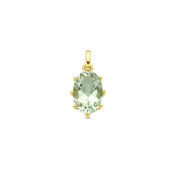 hanger groen amethist 20 mm 14K geelgoud