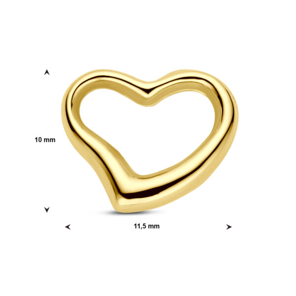hanger hart 10 mm 14K geelgoud - Afbeelding 4