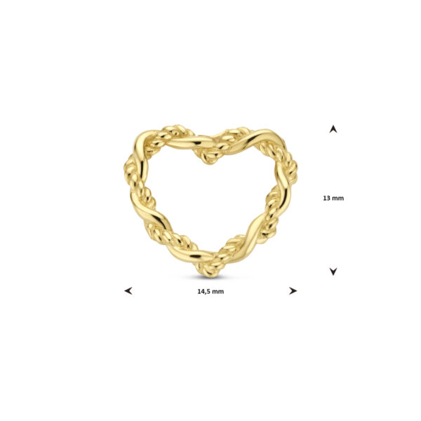 hanger hart 13 mm 14K geelgoud - Afbeelding 4