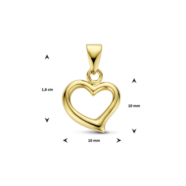 hanger hart 14K geelgoud - Afbeelding 4