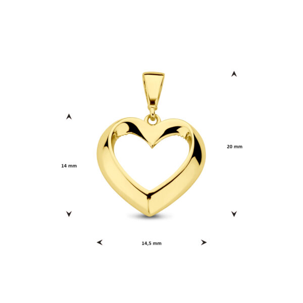 hanger hart 14K geelgoud - Afbeelding 4