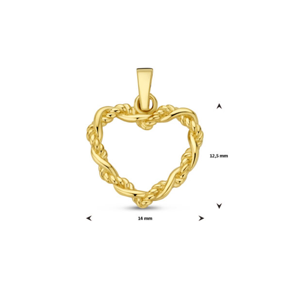hanger hart 18,5 mm 14K geelgoud - Afbeelding 4