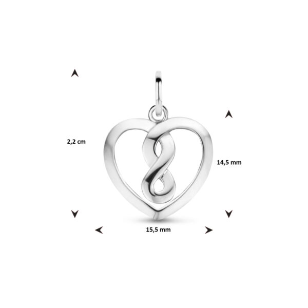 hanger hart en infinity zilver gerhodineerd - Afbeelding 4