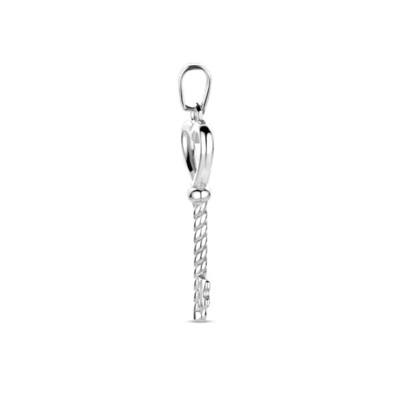 hanger hart en sleutel 29 mm zilver gerhodineerd - Afbeelding 3