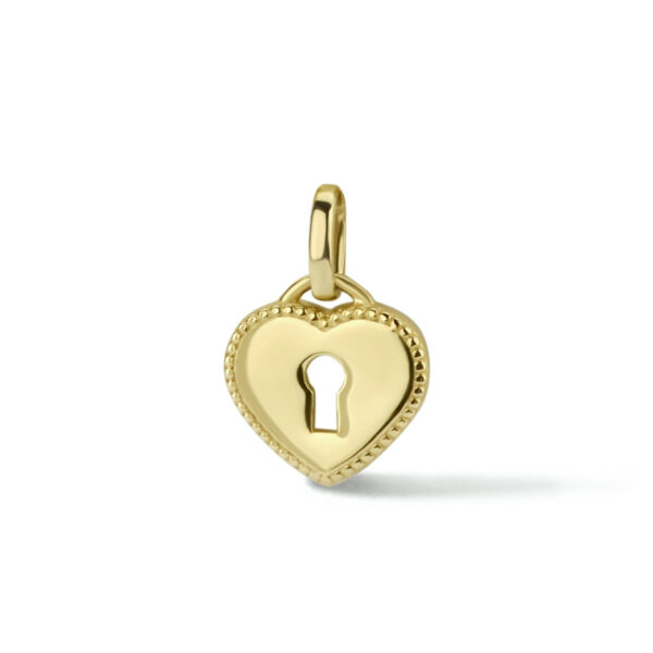 hanger hart en slot 14K geelgoud