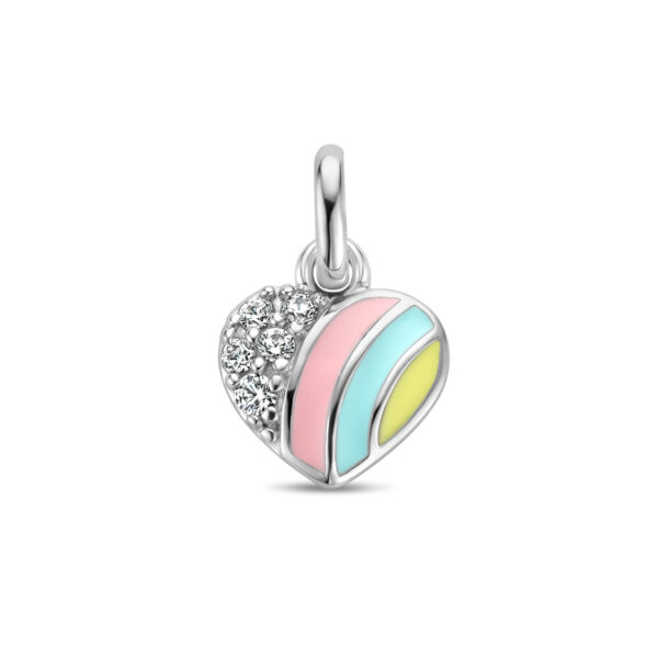 hanger hart en zirkonia zilver gerhodineerd