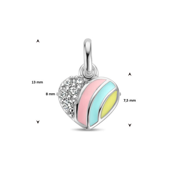 hanger hart en zirkonia zilver gerhodineerd - Afbeelding 4