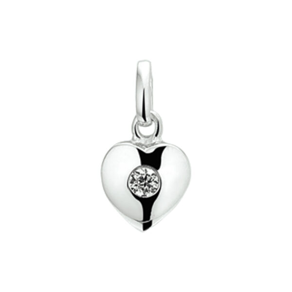 hanger hart en zirkonia zilver gerhodineerd