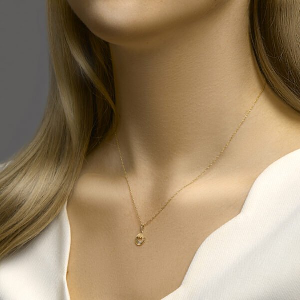 hanger hart gediamanteerd 14K geelgoud - Afbeelding 2
