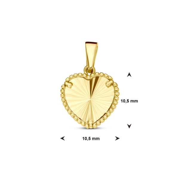 hanger hart gediamanteerd 14K geelgoud - Afbeelding 4
