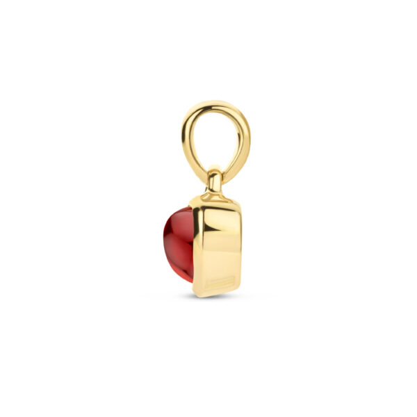 hanger hart granaat 14K geelgoud - Afbeelding 3