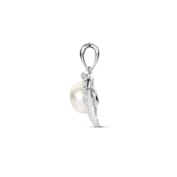 hanger hart parel en zirkonia zilver gerhodineerd - Afbeelding 3