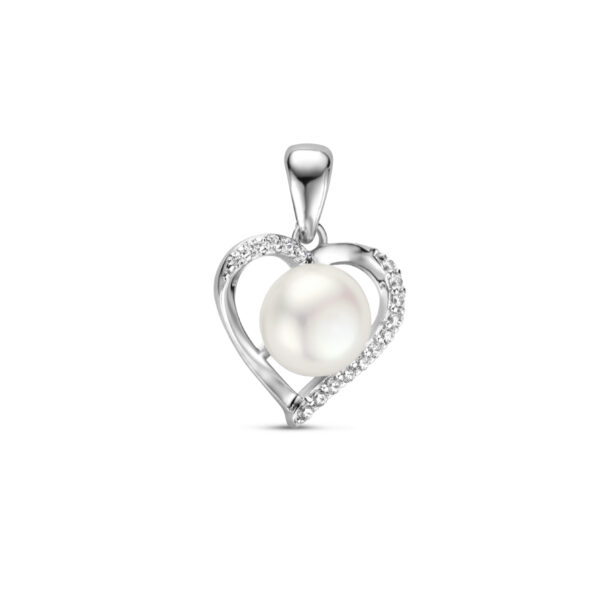 hanger hart parel en zirkonia zilver gerhodineerd