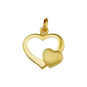 hanger hart poli/mat 14K geelgoud