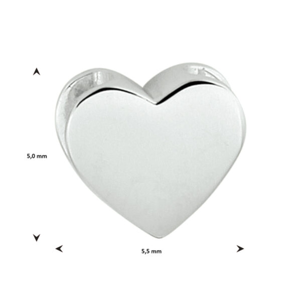 hanger hart zilver gerhodineerd - Afbeelding 2