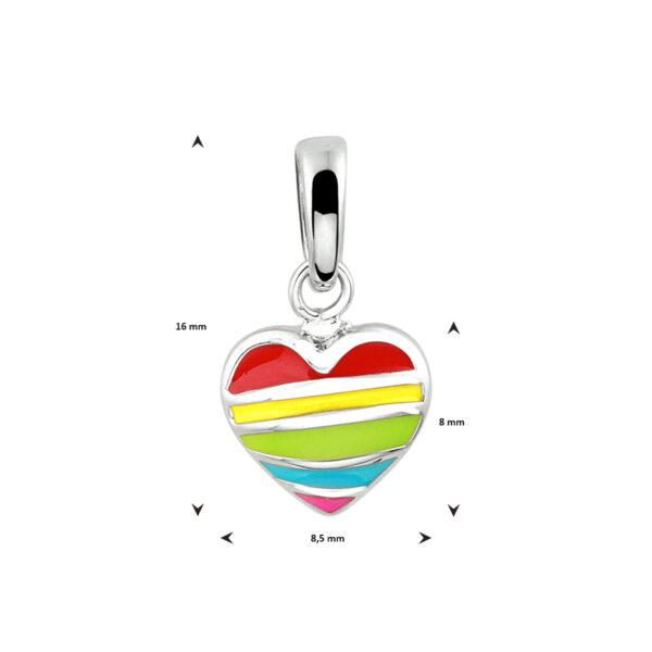 hanger hart zilver gerhodineerd - Afbeelding 2