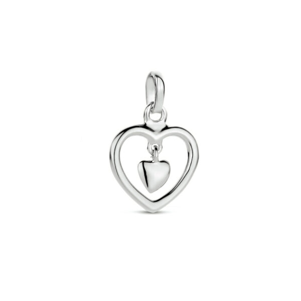 hanger hart zilver gerhodineerd