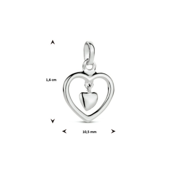 hanger hart zilver gerhodineerd - Afbeelding 4