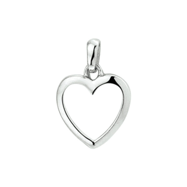 hanger hart zilver gerhodineerd