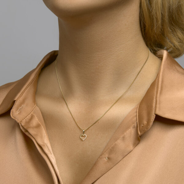 hanger hart zirkonia 14K geelgoud - Afbeelding 2