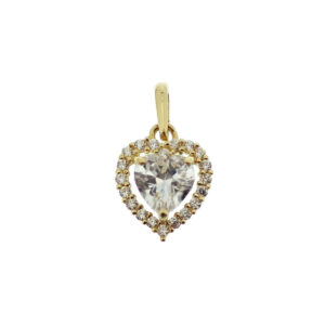 hanger hart zirkonia 14K geelgoud