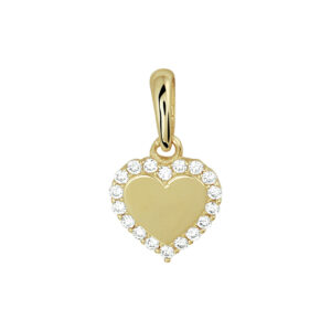 hanger hart zirkonia 14K geelgoud
