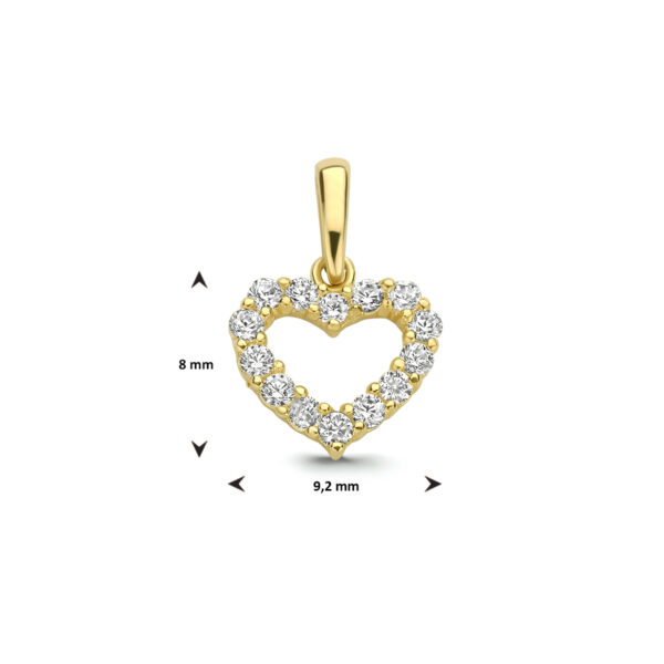 hanger hart zirkonia 14K geelgoud - Afbeelding 4