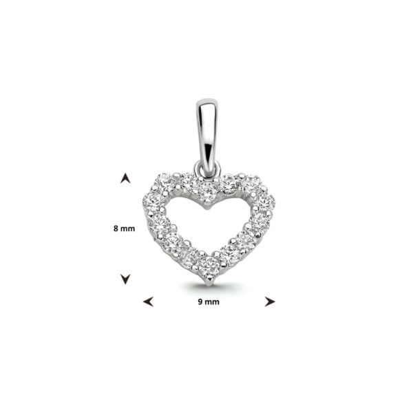 hanger hart zirkonia 14K witgoud - Afbeelding 4
