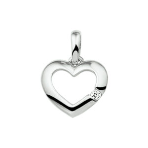 hanger hart zirkonia 14K witgoud