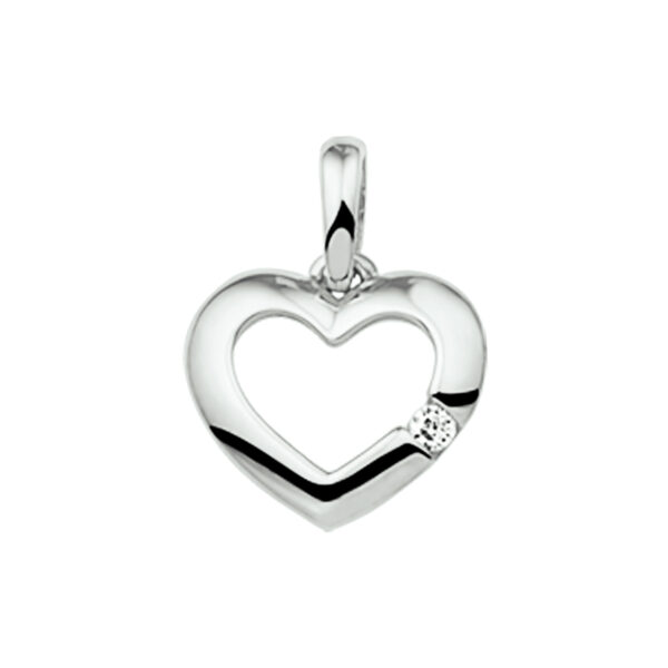hanger hart zirkonia 14K witgoud