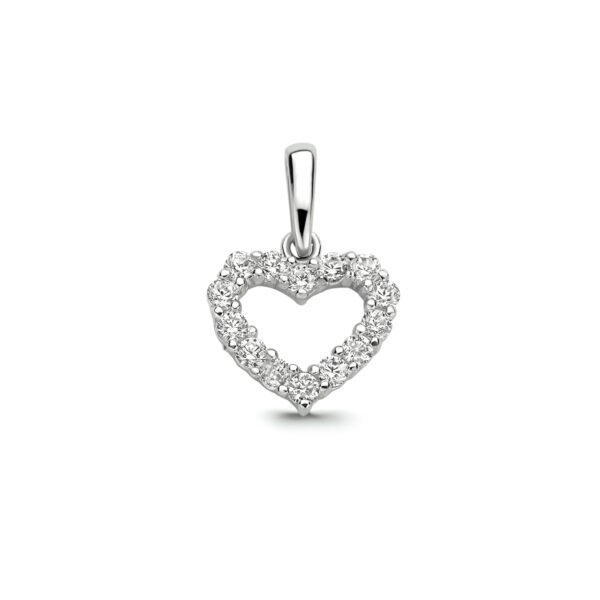 hanger hart zirkonia 14K witgoud