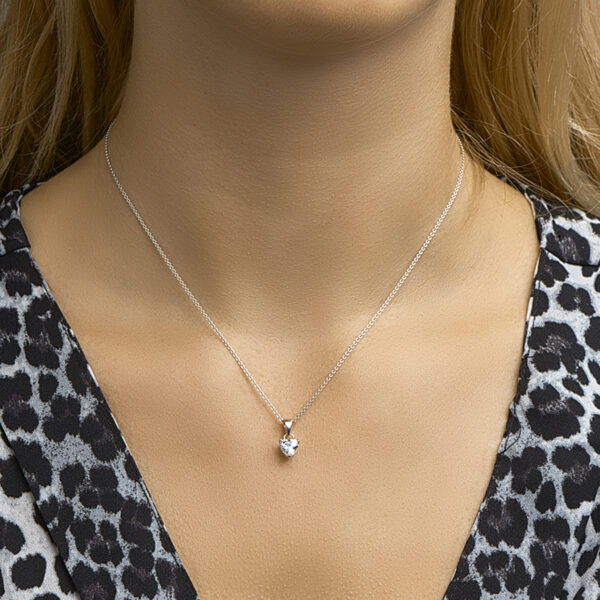 hanger hart zirkonia zilver gerhodineerd - Afbeelding 2