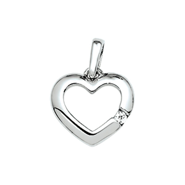 hanger hart zirkonia zilver gerhodineerd