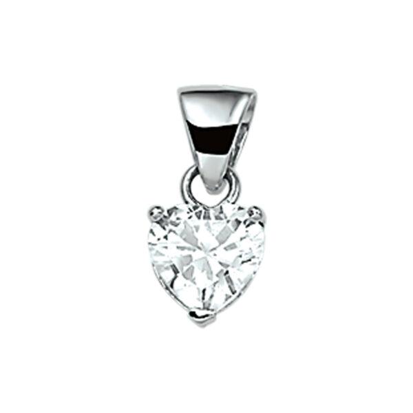 hanger hart zirkonia zilver gerhodineerd