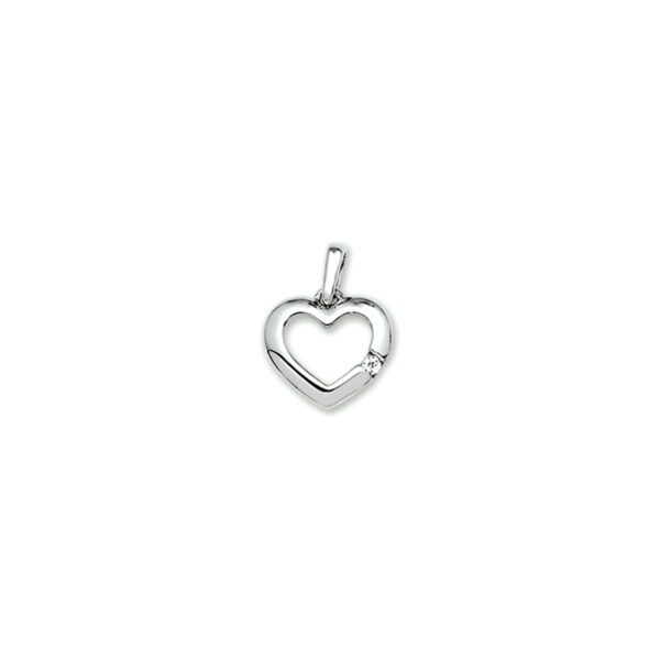 hanger hart zirkonia zilver gerhodineerd