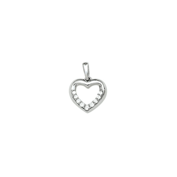 hanger hart zirkonia zilver gerhodineerd