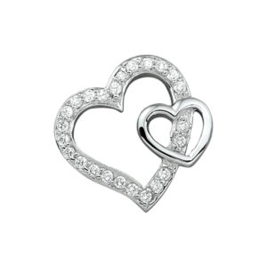 hanger hart zirkonia zilver gerhodineerd