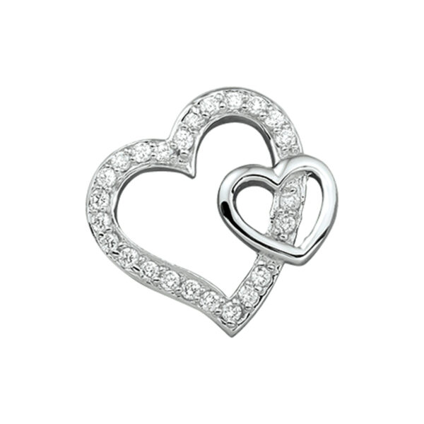 hanger hart zirkonia zilver gerhodineerd
