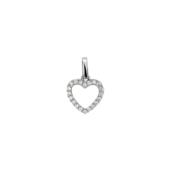 hanger hart zirkonia zilver gerhodineerd