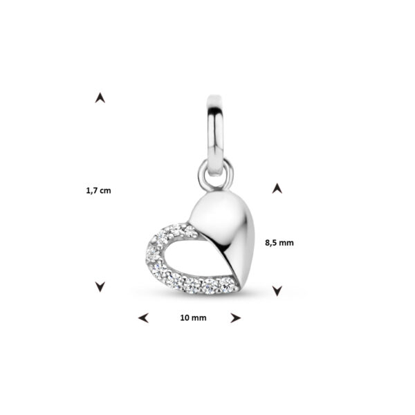 hanger hart zirkonia zilver gerhodineerd - Afbeelding 4