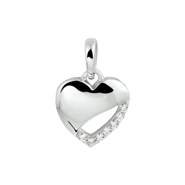 hanger hart zirkonia zilver gerhodineerd