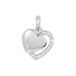 hanger hart zirkonia zilver gerhodineerd