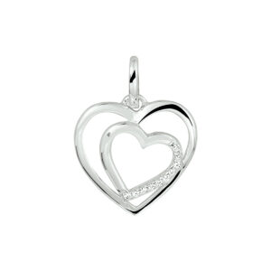 hanger hart zirkonia zilver gerhodineerd
