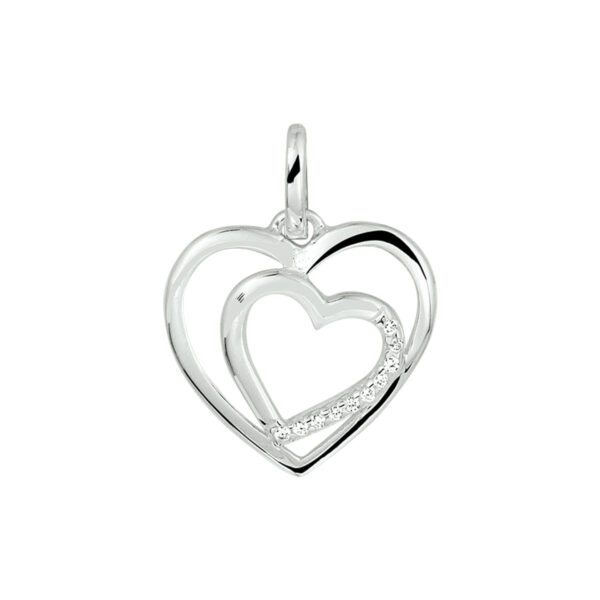 hanger hart zirkonia zilver gerhodineerd