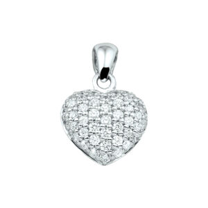 hanger hart zirkonia zilver gerhodineerd