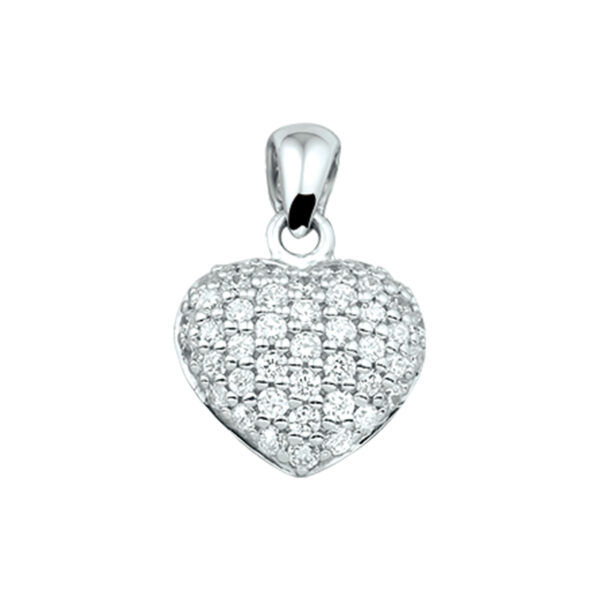 hanger hart zirkonia zilver gerhodineerd