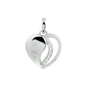 hanger hart zirkonia zilver gerhodineerd