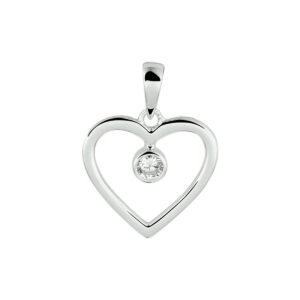 hanger hart zirkonia zilver gerhodineerd