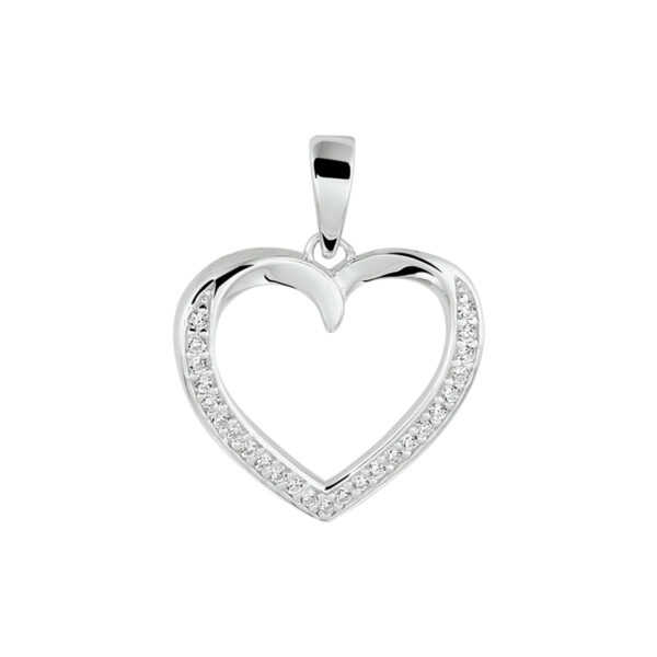 hanger hart zirkonia zilver gerhodineerd