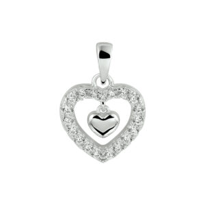 hanger hart zirkonia zilver gerhodineerd